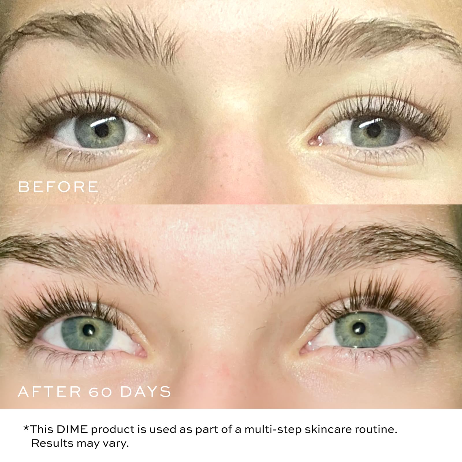 DIME Beauty Eyelash Boost Serum packaging box—sustainable, vegan, cruelty-free branding