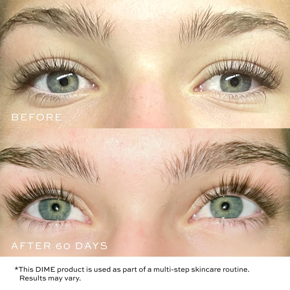 DIME Beauty Eyelash Boost Serum packaging box—sustainable, vegan, cruelty-free branding