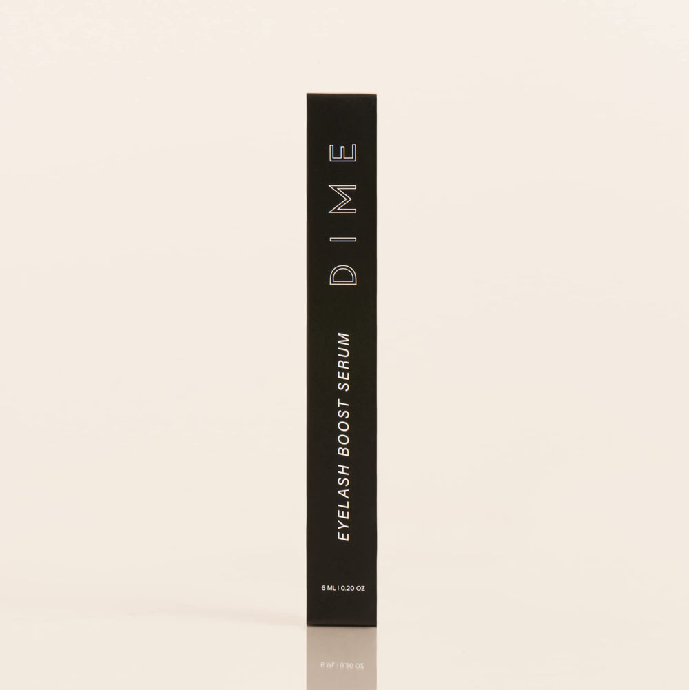 DIME Beauty Eyelash Boost Serum on vanity—accessible daily beauty ritual