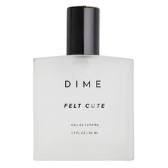 DIME Felt Cute bottle pour shows long-lasting fragrance for evening wear.