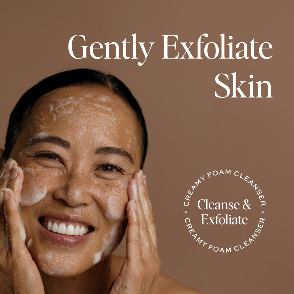 DIME creamy foam cleanse being massaged in circular motions for 60 seconds