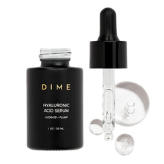 DIME Beauty Hyaluronic Serum bottle front for on-the-go hydration and glow