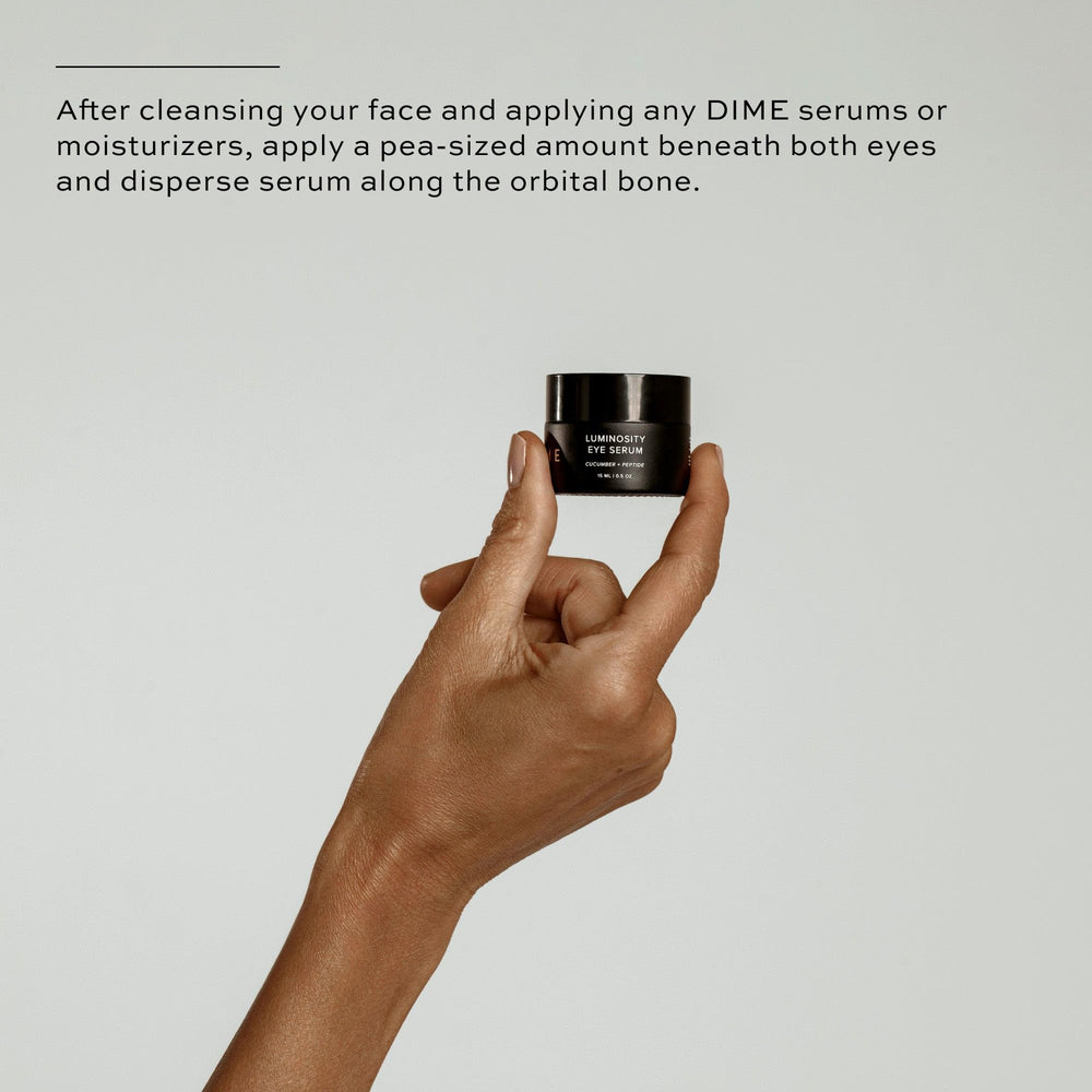 DIME Beauty Luminosity Eye Serum green tea extract promotes refreshing feel