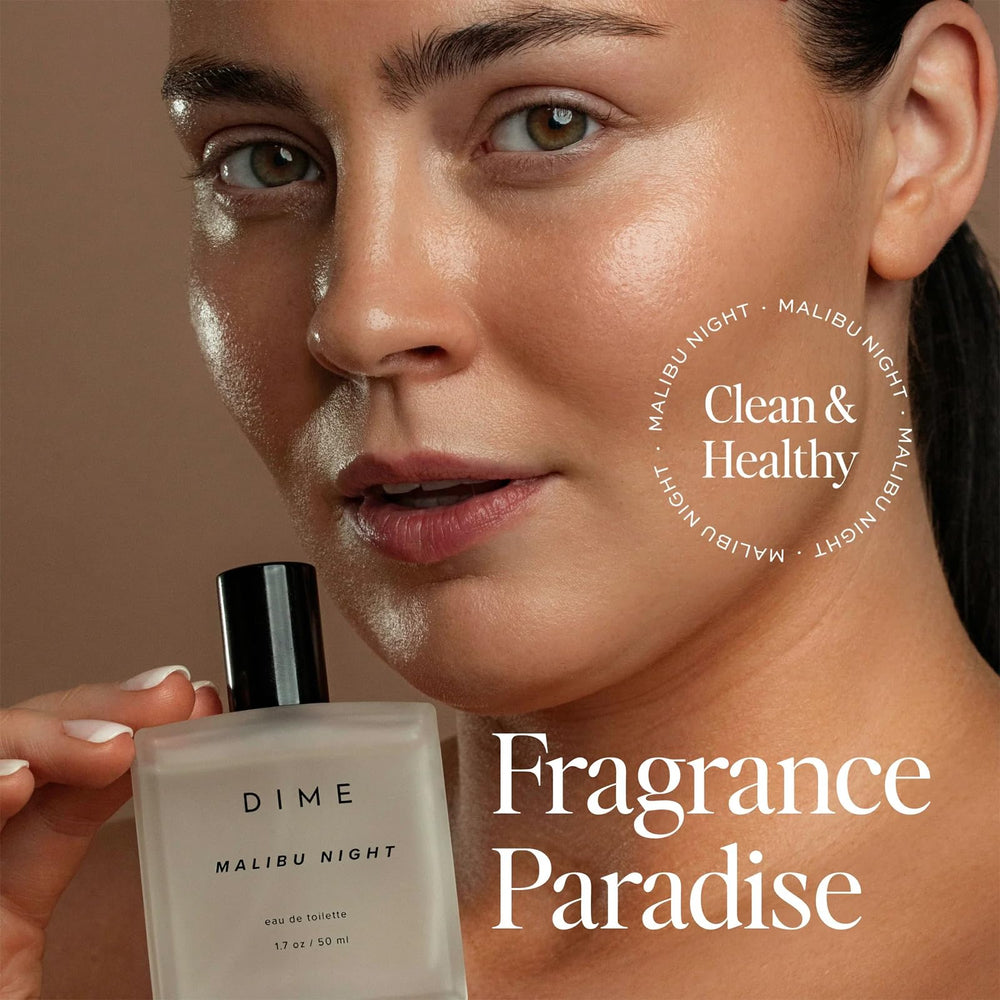 DIME Malibu Night label highlights clean, vegan, cruelty-free formulation.