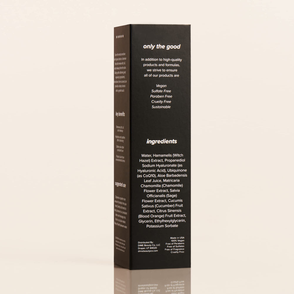 DIME Beauty Super Skin Toner after-serum routine visual suggests enhanced skincare ritual.