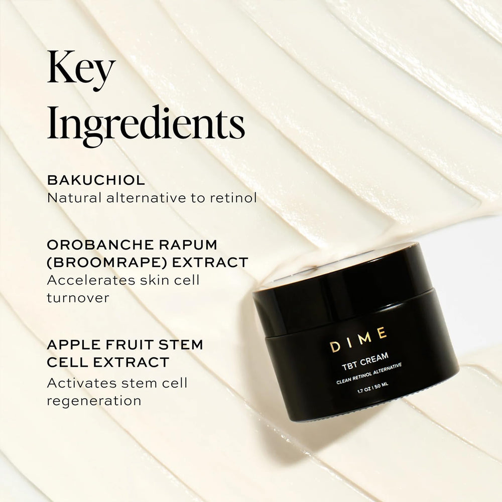DIME Beauty TBT Cream packaging-recycled demonstrates sustainable packaging choices.