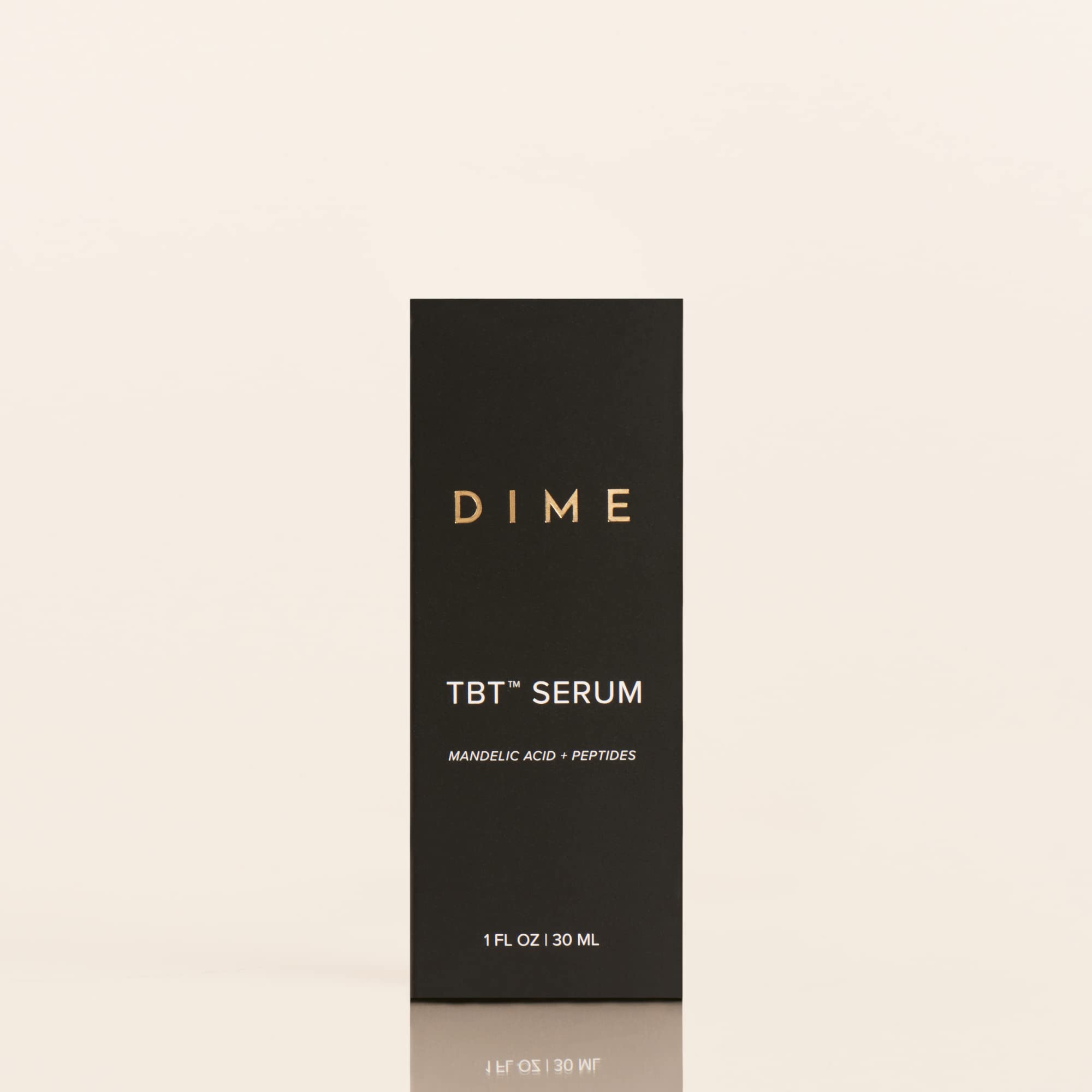 DIME TBT Serum label detail confirms vegan and cruelty-free claim