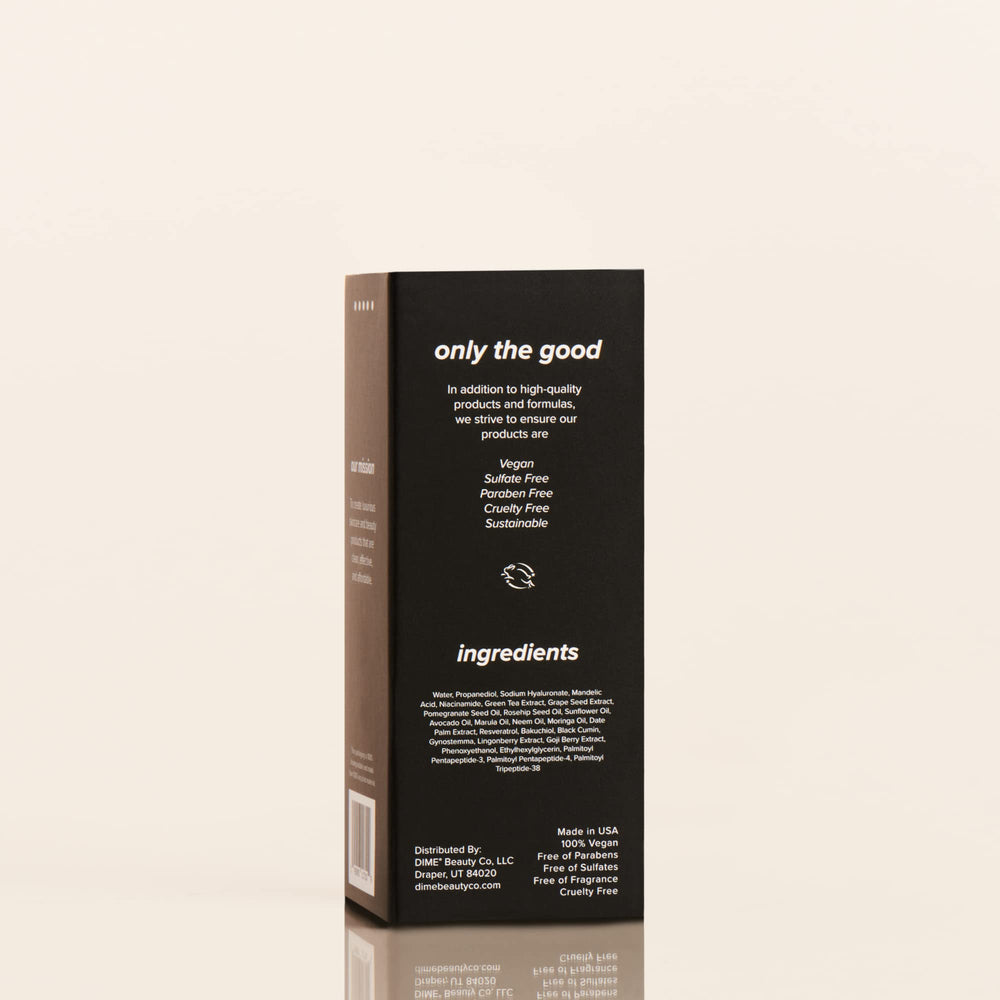 DIME TBT Serum night routine scene suggests hydrating overnight care