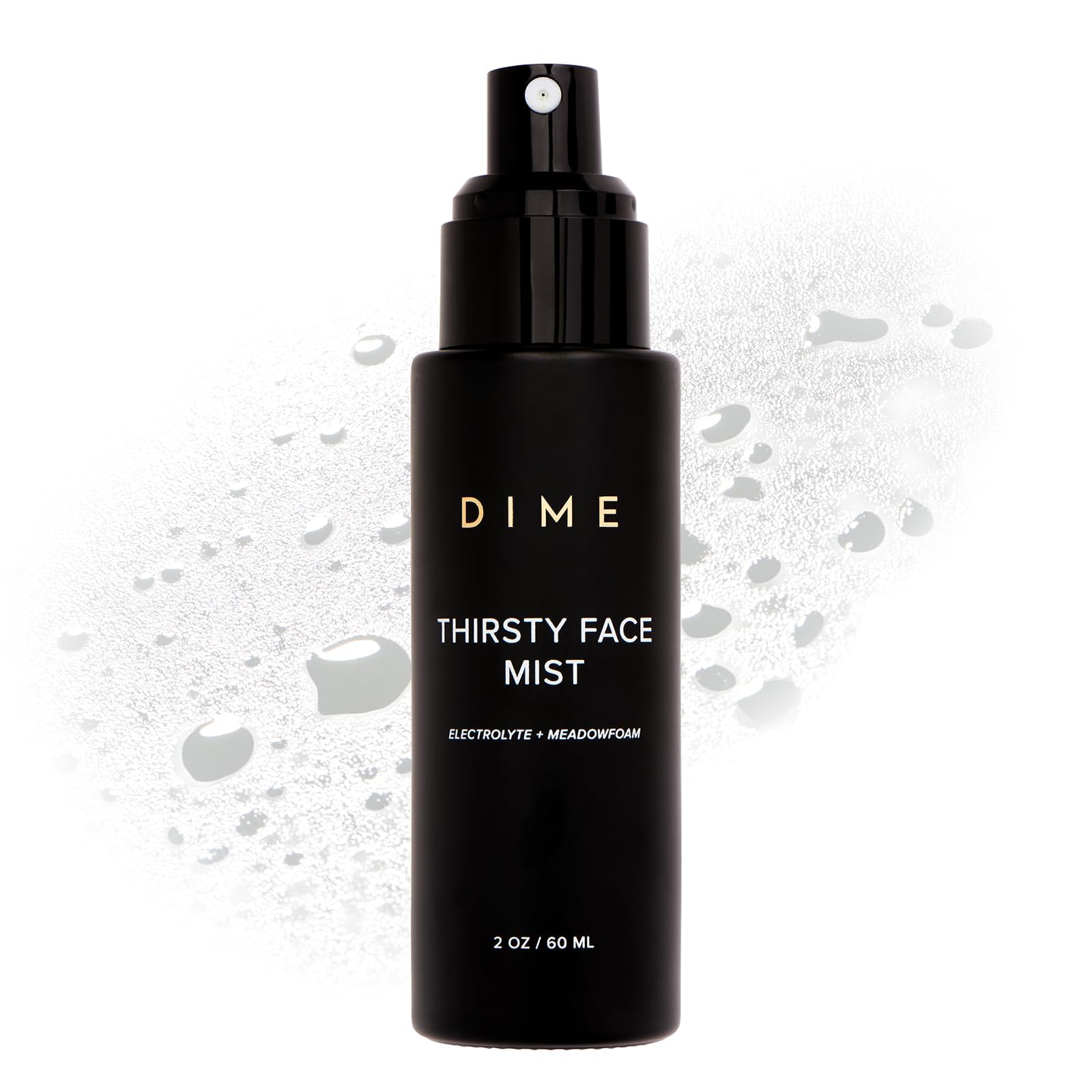 DIME Thirsty Face Mist bottle for refreshing hydration on contact.