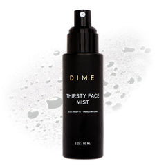 DIME Thirsty Face Mist bottle for refreshing hydration on contact.