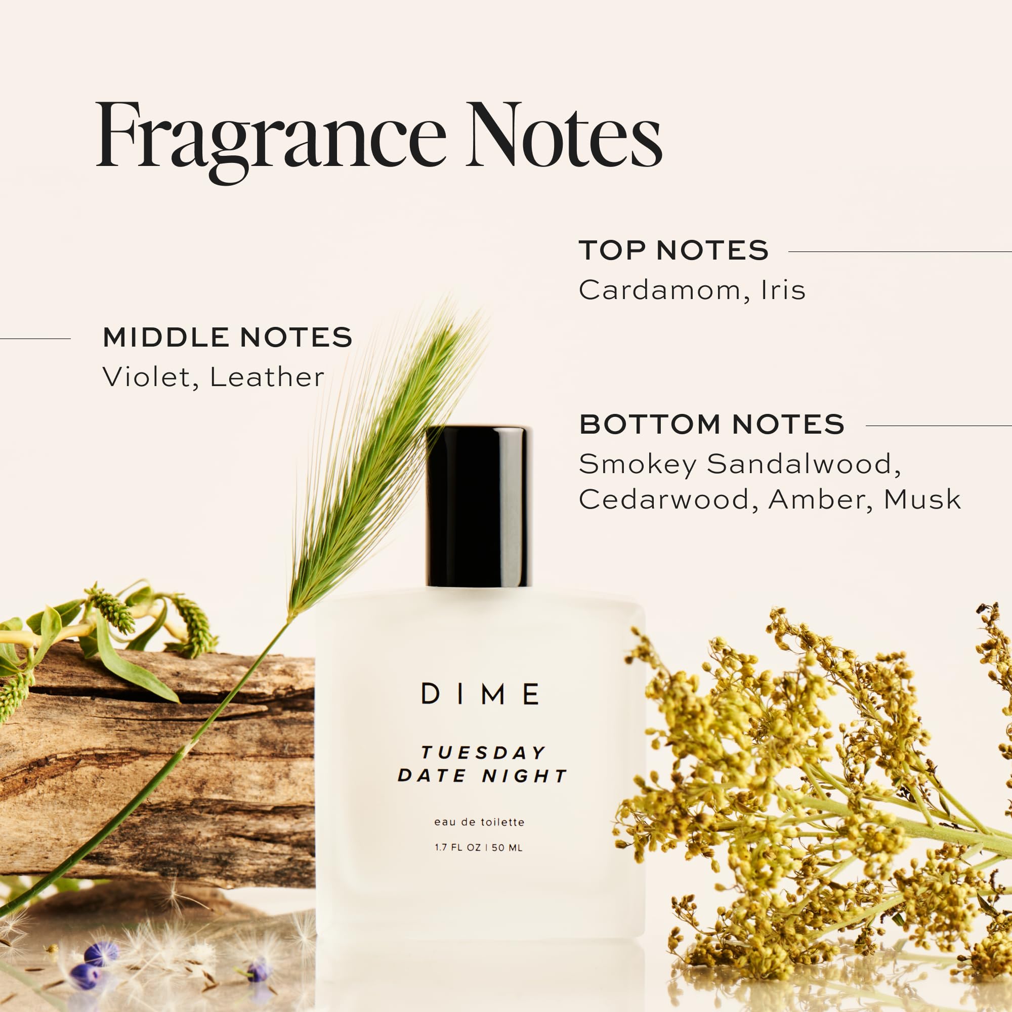 DIME Beauty Tuesday Date Night Perfume top view of elegant packaging suitable for gifting.