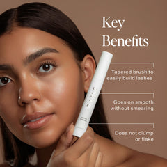 DIME Beauty Volume Mascara black swatch on skin showcases rich, buildable color.