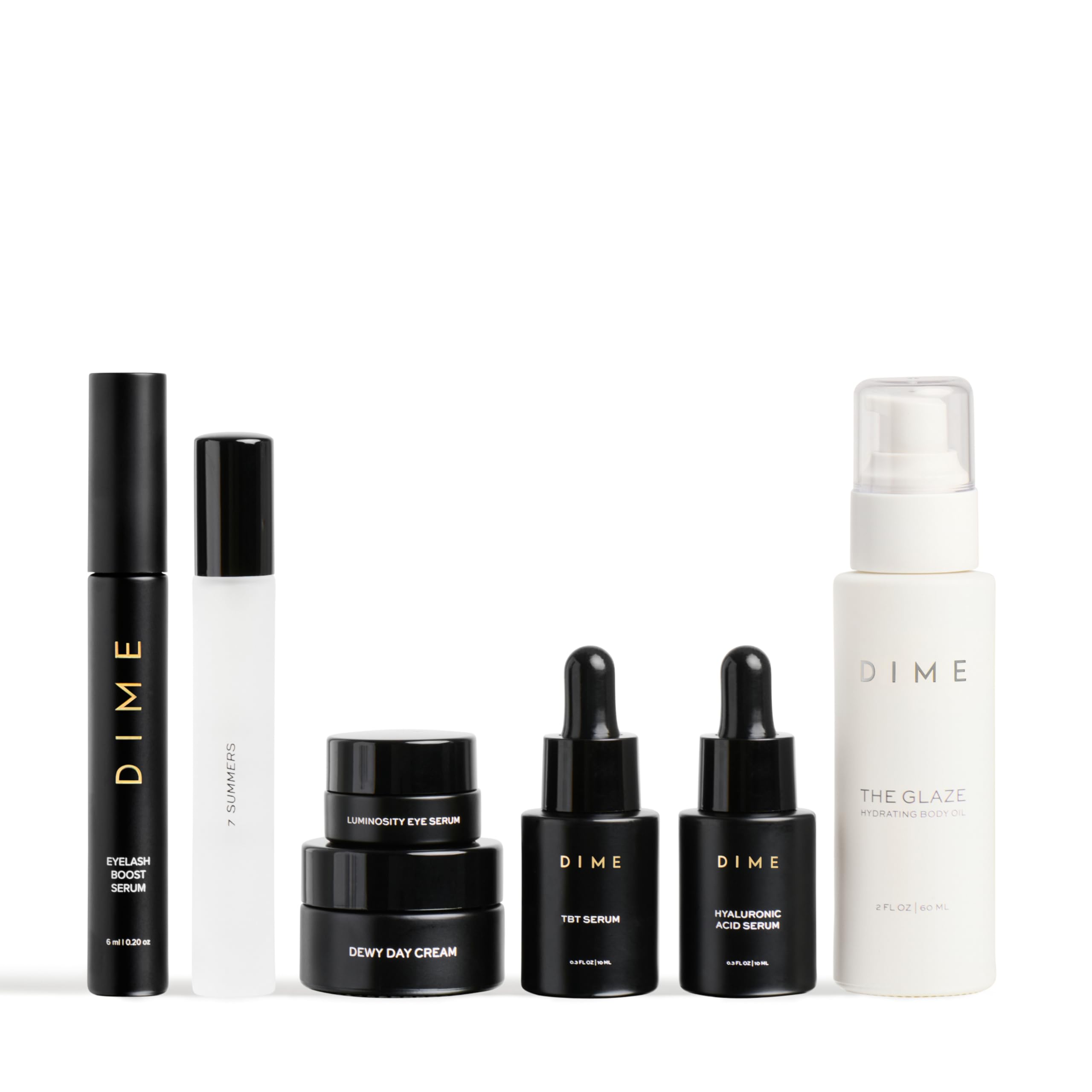 DIME Eyelash Boost Serum showing gentle formula for natural lash growth.