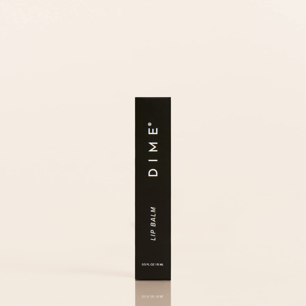 DIME Lip Balm vegan and cruelty-free badge signals ethical lip care.