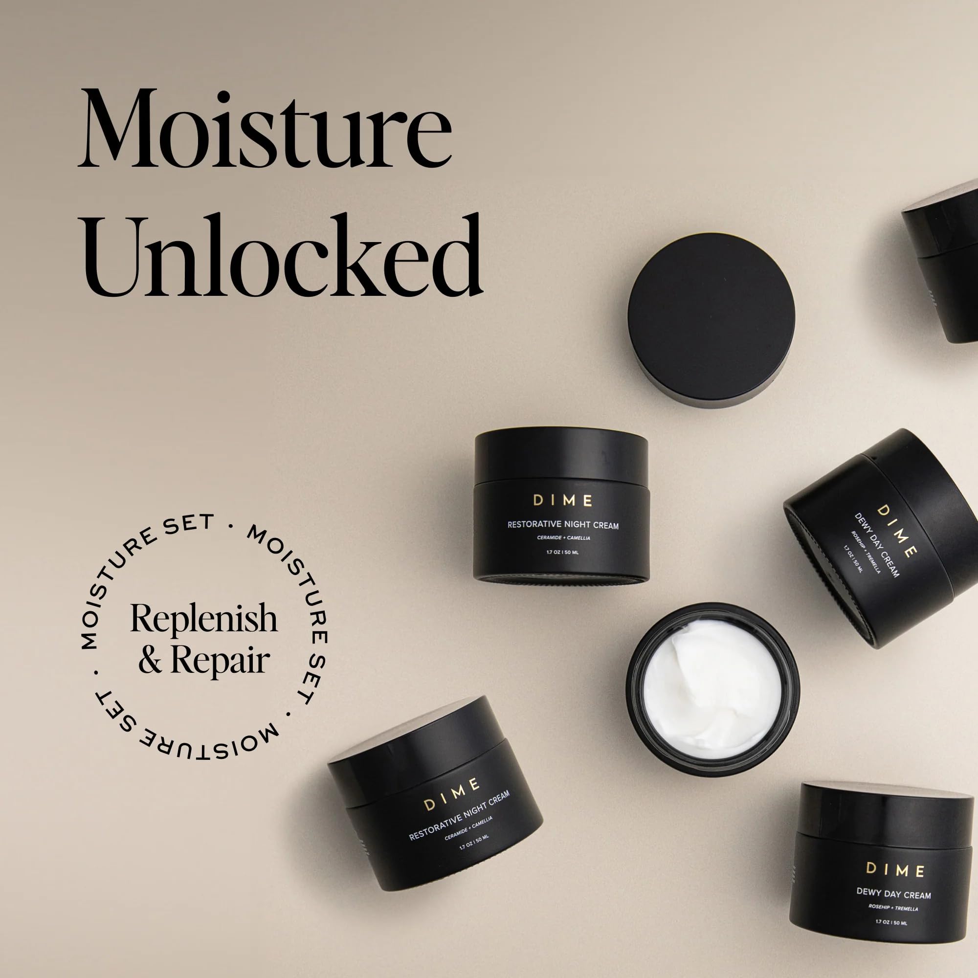DIME Beauty Moisture Set Sustainable packaging concept with eco-friendly materials.