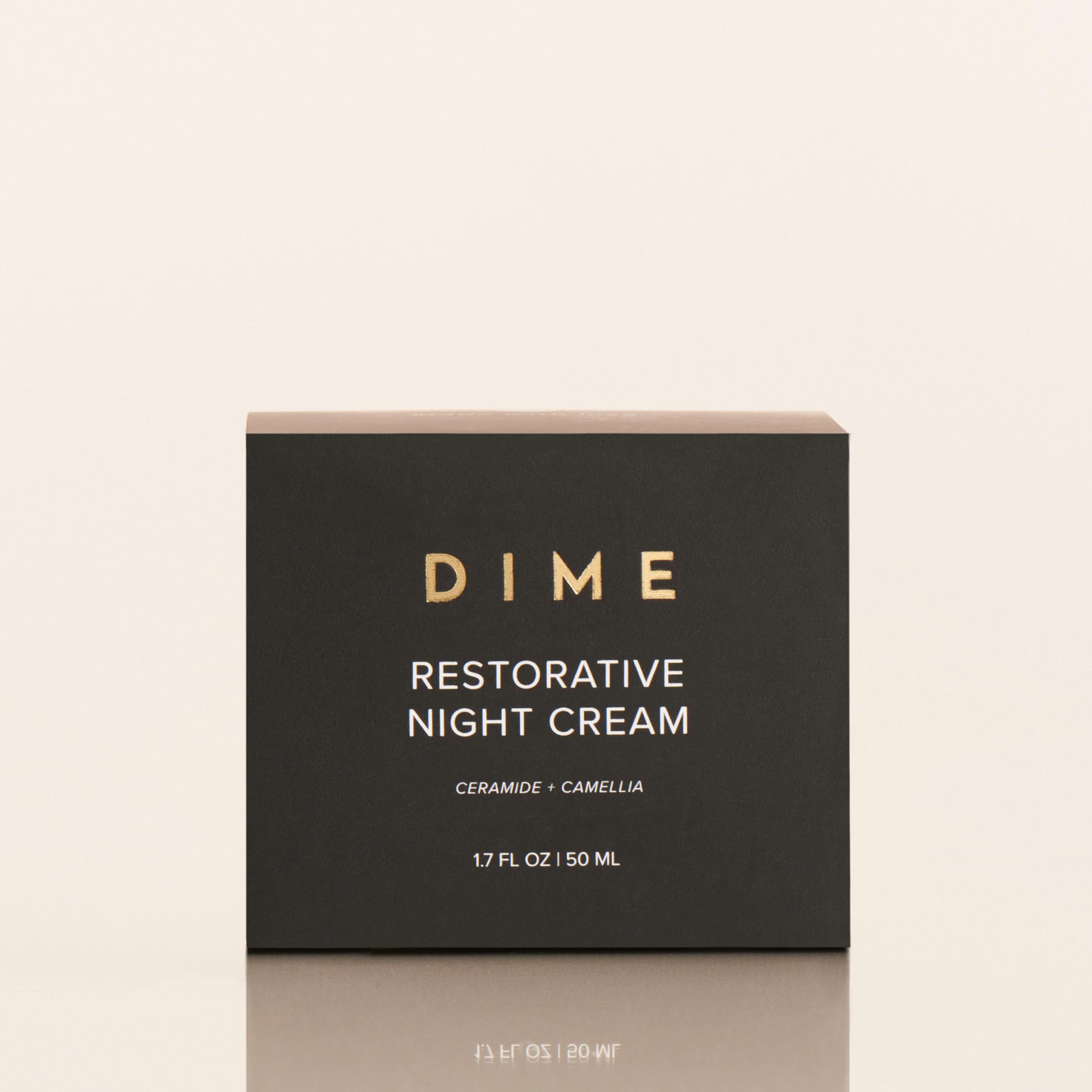 DIME Night Cream delivers hydration boost visible on skin during bedtime routine.