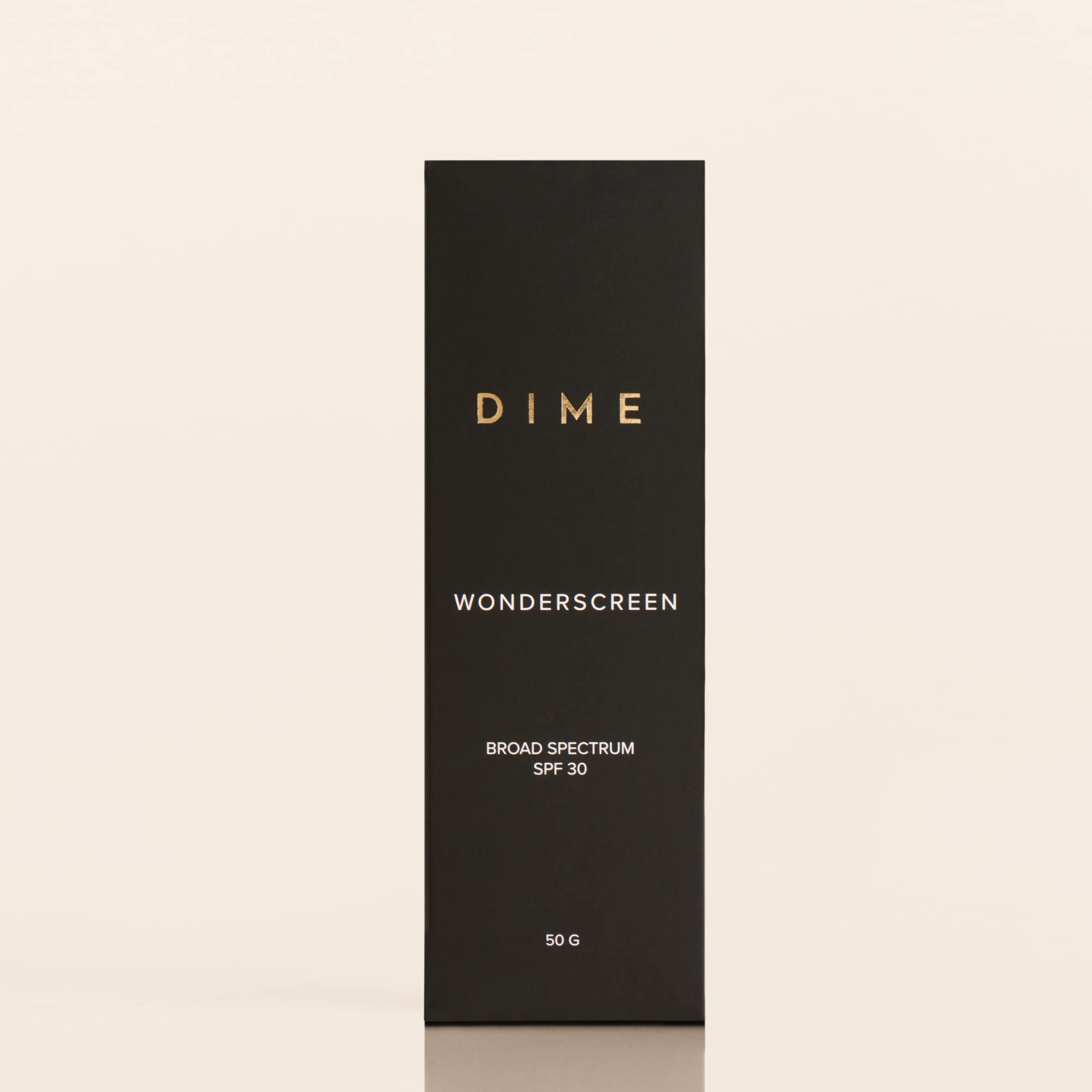 DIME Wonderscreen packaging emphasizing sustainability and clean ingredients