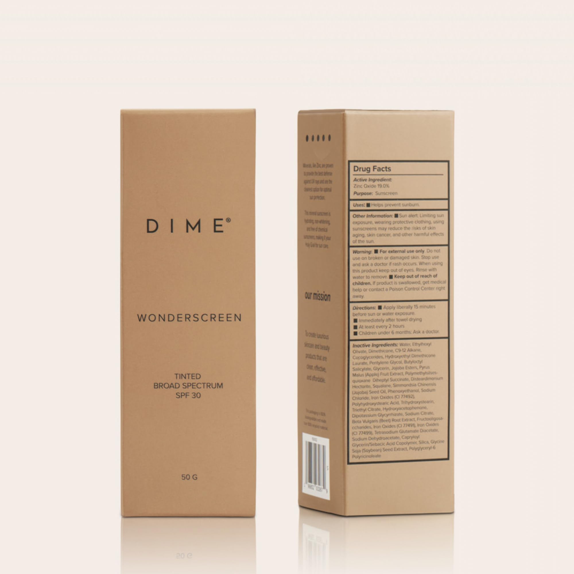DIME Wonderscreen sustainable packaging reflects clean beauty values