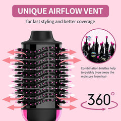 Dimecano hair dryer brush negative ions reduce frizz and static during styling