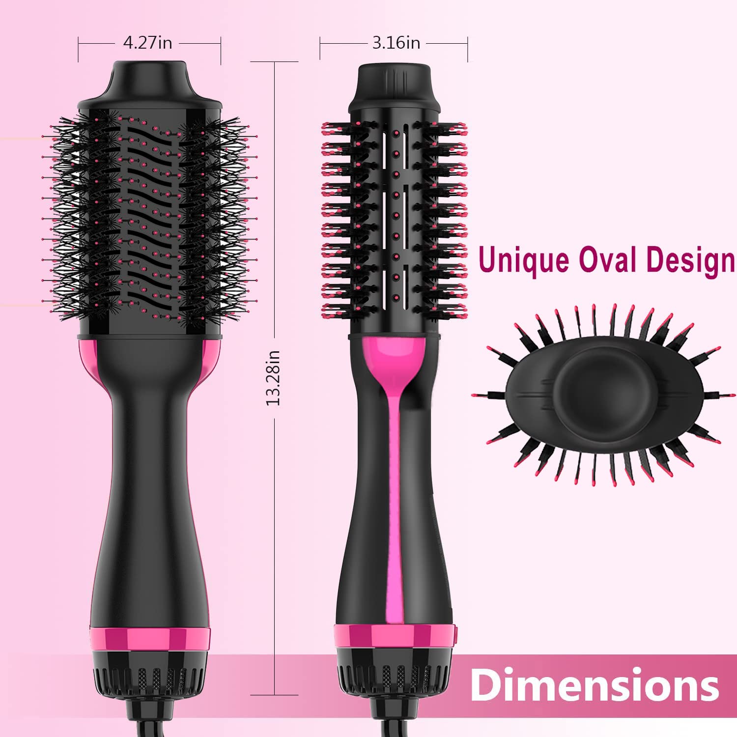 Dimecano hair dryer brush with UL/ETL safety and 1200W performance