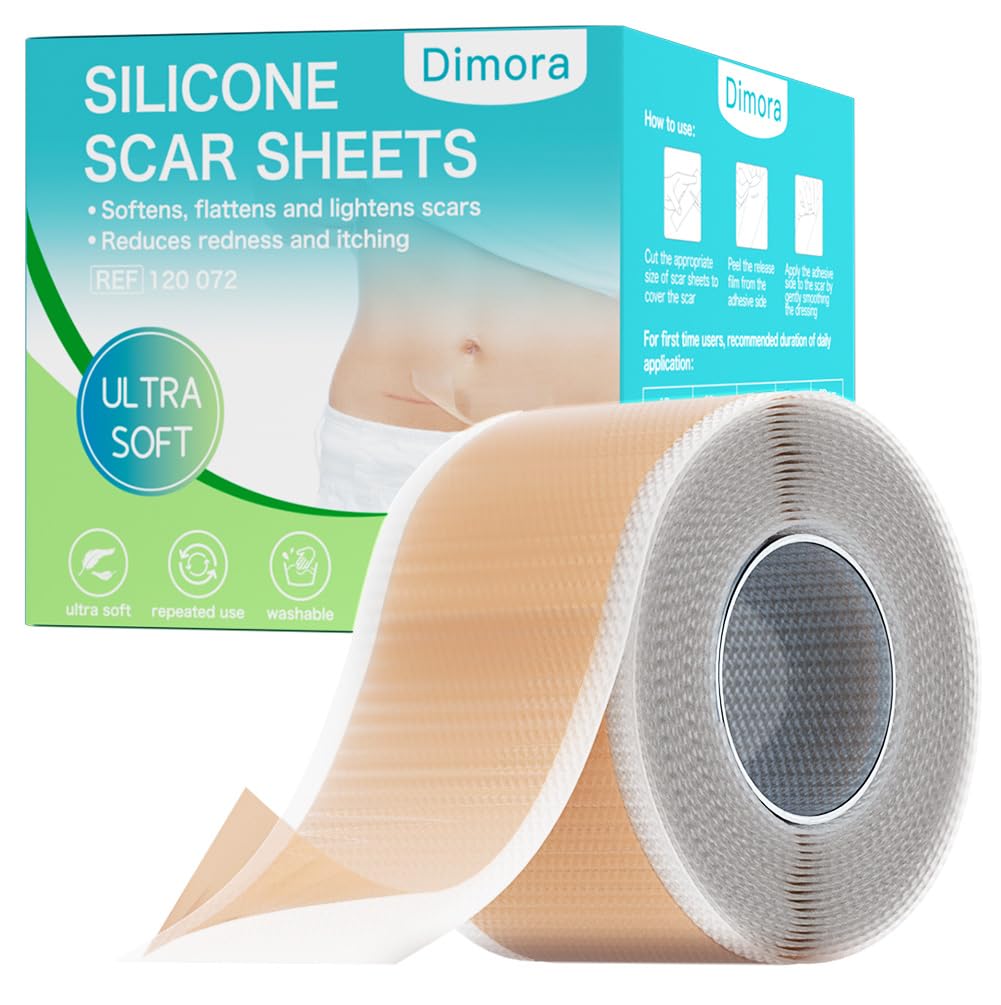 Dimora silicone scar sheet roll closeup shows ultra-soft, medical-grade silicone for scar care.