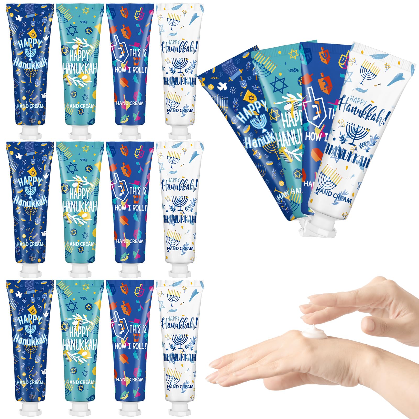 Dimsile crema de manos con menorá: diseño temático, regalo ideal para reuniones judías.
