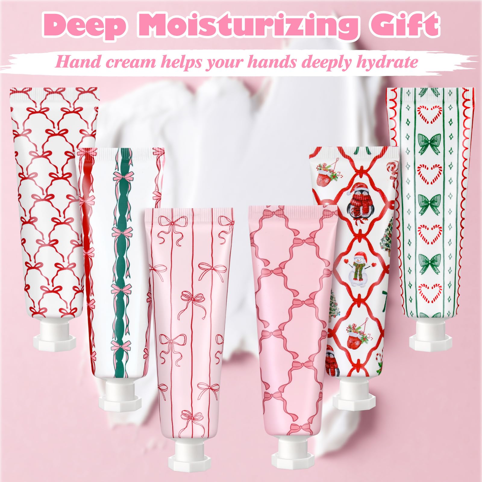 Dimsile pink bow hand cream cookies scent compact tube for purse or bag