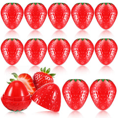 Dimsile strawberry lip balm 12-pack front view, compact for on-the-go hydration