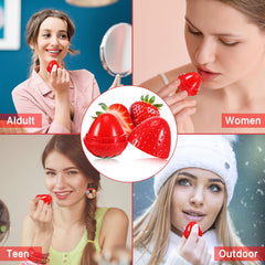 Dimsile strawberry lip balm 12-pack open display reveals color and texture