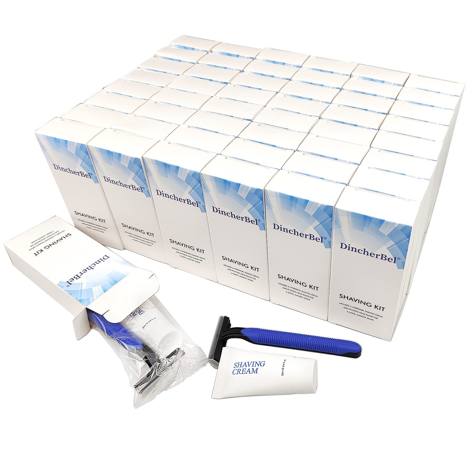 DincherBel bulk disposable razors twin blade pack for hotel amenities and travel