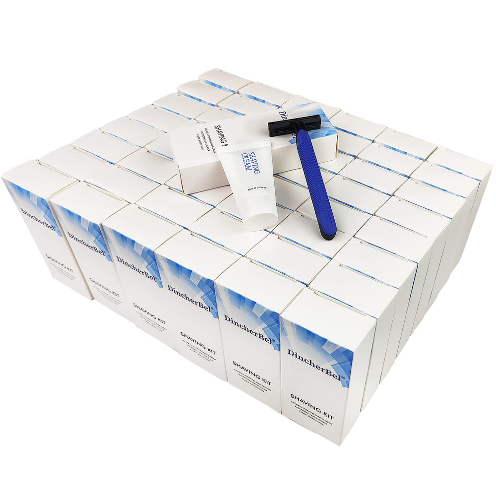 DincherBel shave kit bulk 50 pack for hotel and travel amenities.