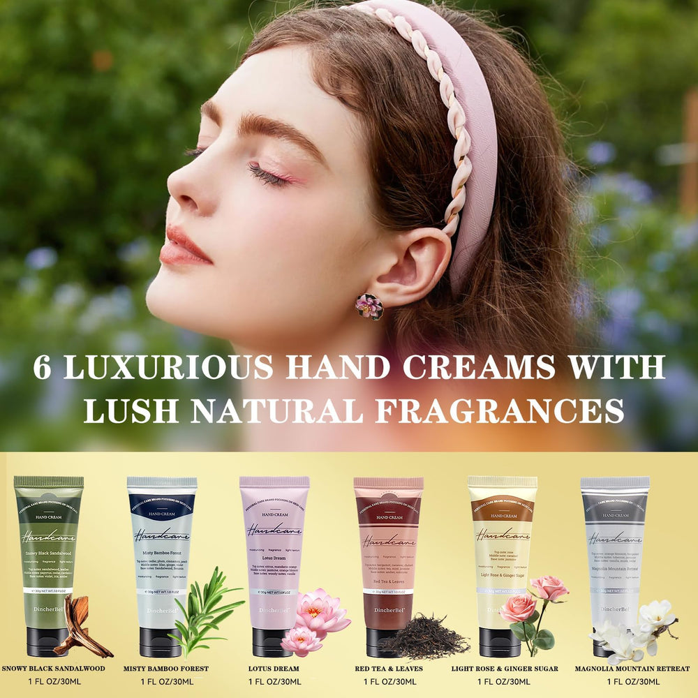 DincherBel snowy-black-sandalwood cream tube delivers rich moisture for dry hands
