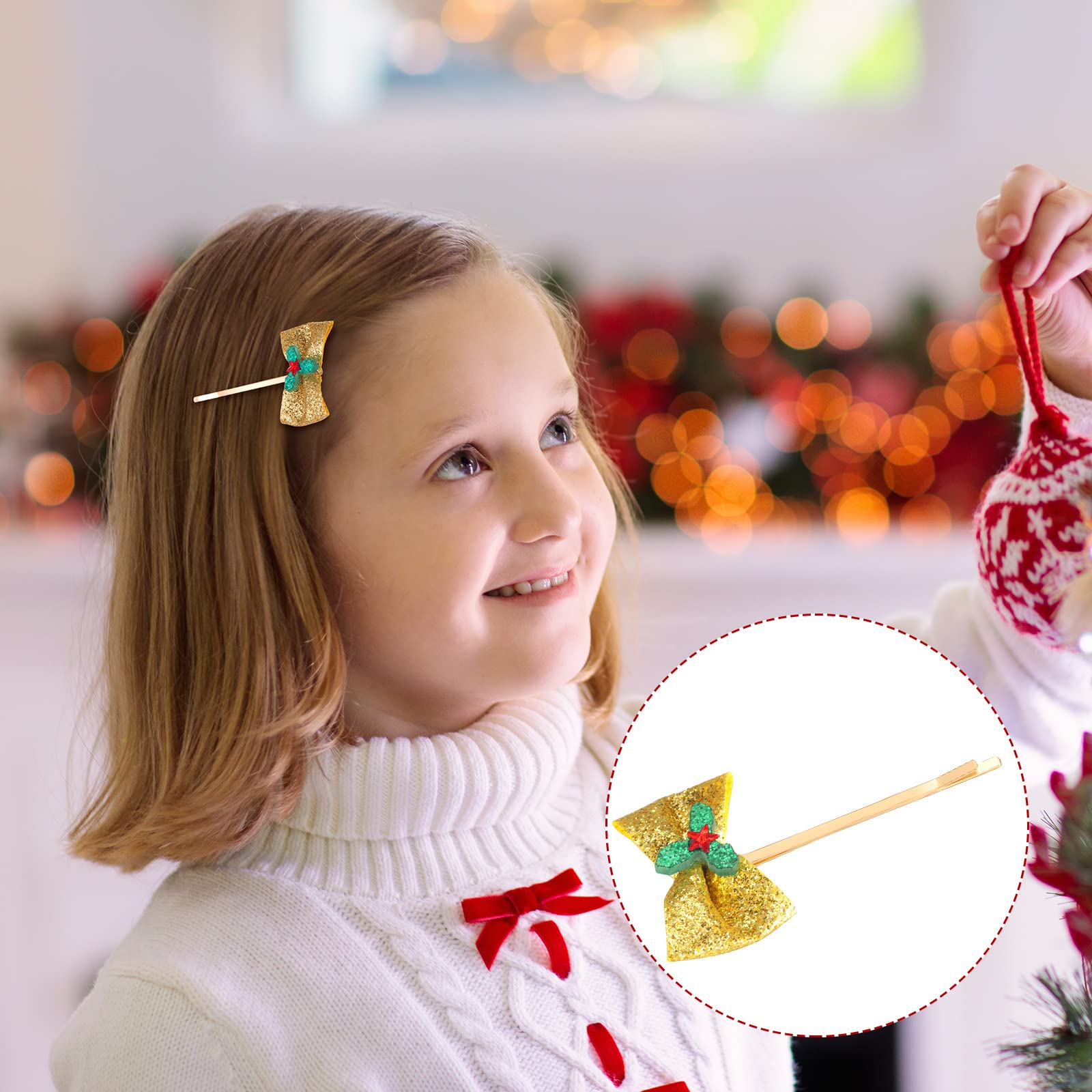 Dingion alligator-clip Christmas accessory keeps hair secure at celebrations.