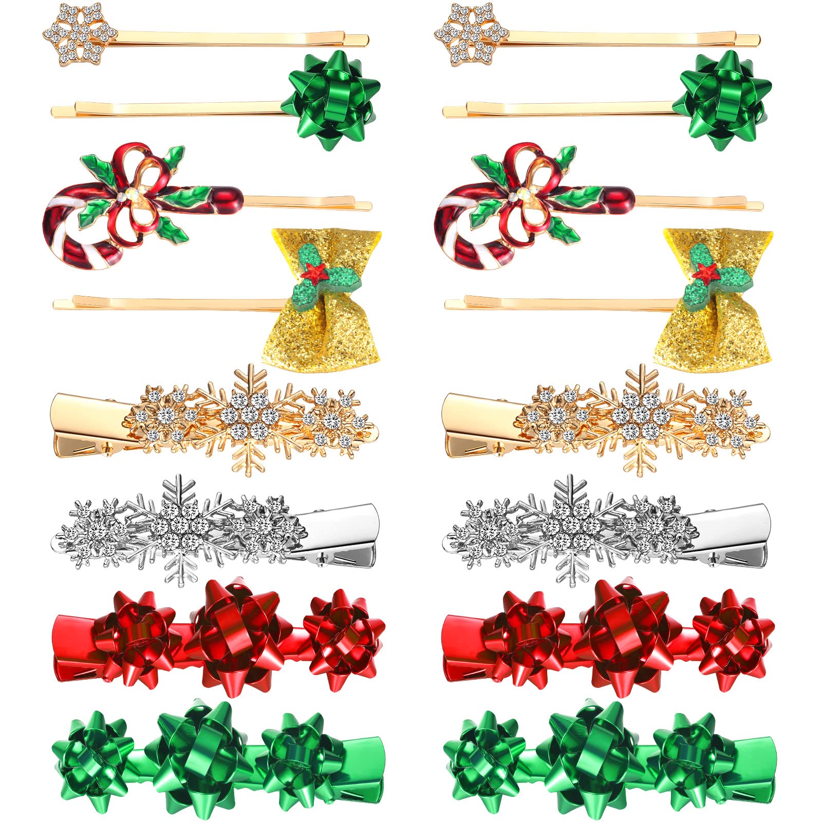 Dingion Christmas snowflake rhinestone hair clip for festive sparkle and secure wear.