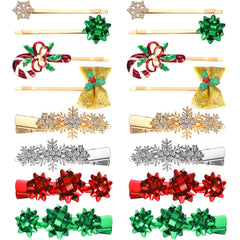 Dingion Christmas snowflake rhinestone hair clip for festive sparkle and secure wear.