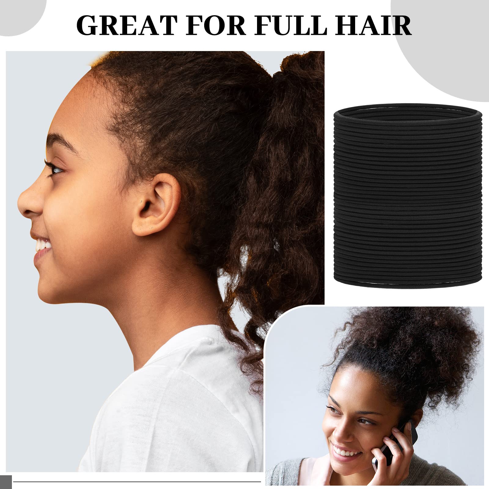 Dingion hair tie worn in long hair for secure ponytail