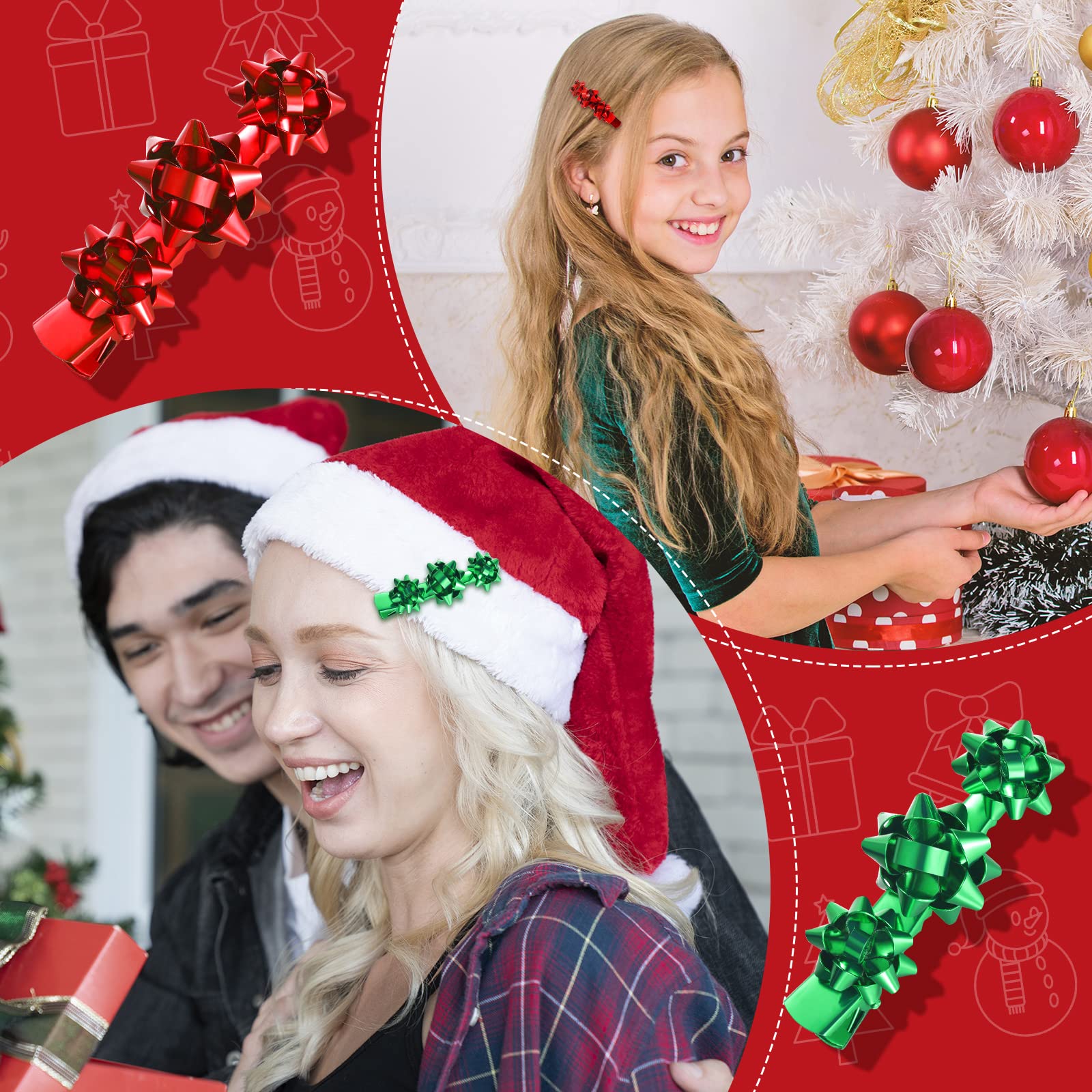 Dingion holiday tree-decor hair clip decorates tresses for festive flair.