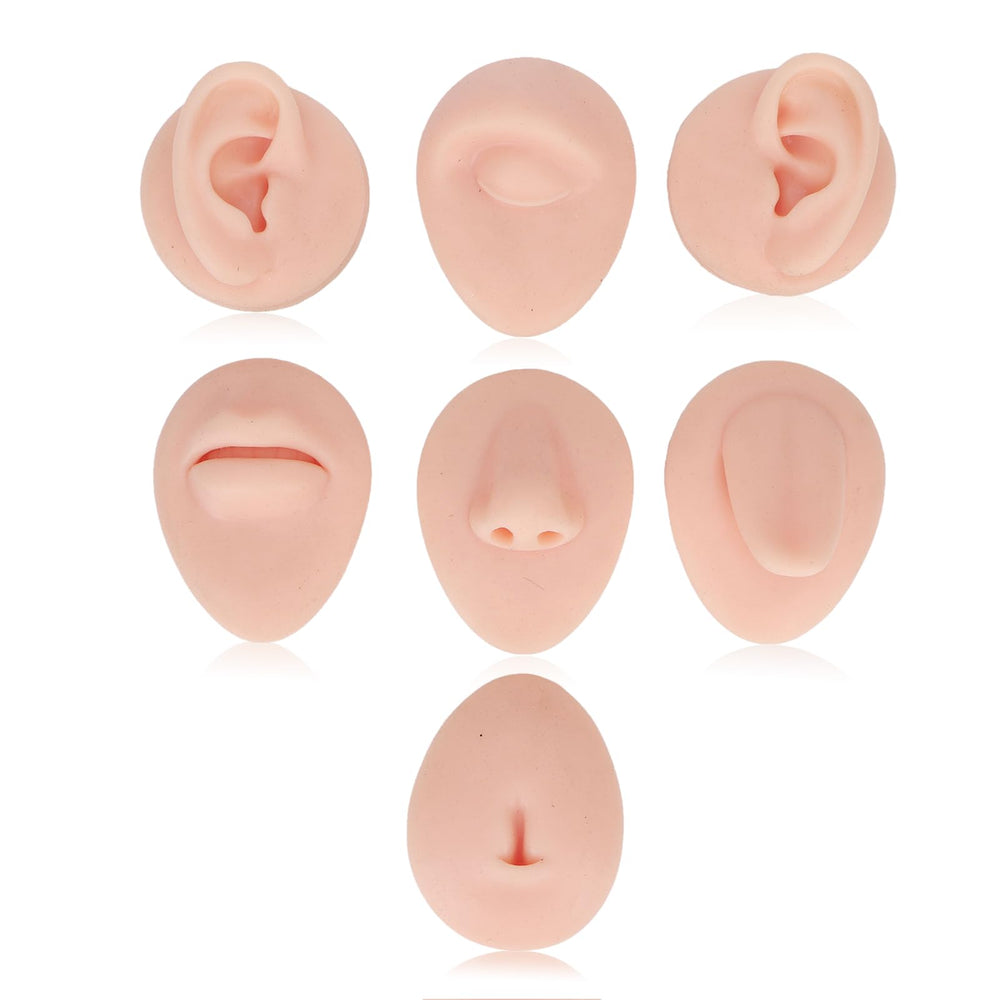 Dioche soft silicone model ear for novice piercers with skin-like realism.