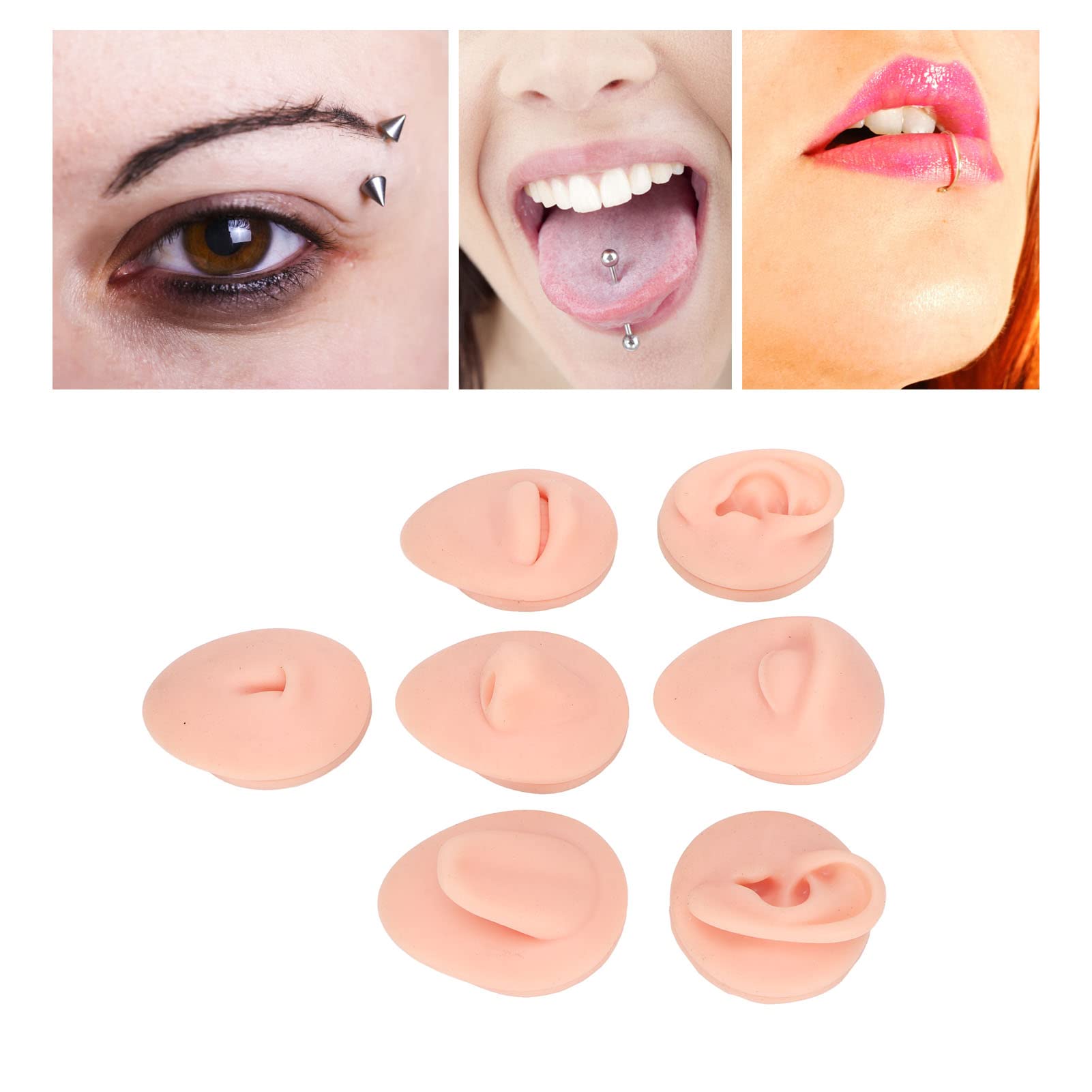 Dioche soft silicone model eyebrow-piercing for technique training.