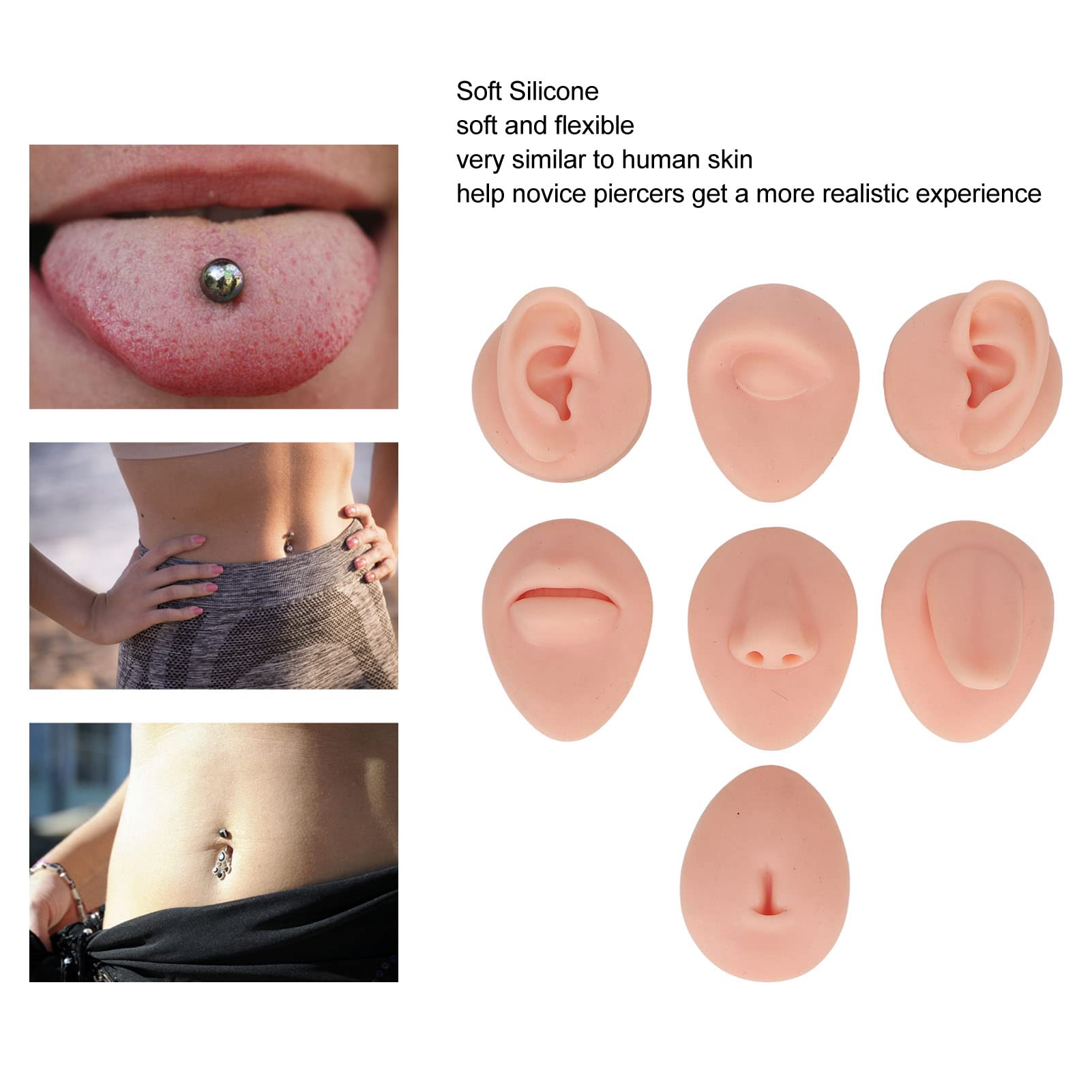Dioche soft silicone model nose for practice and piercing alignment demonstrations.