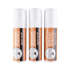 Dionis Goat Milk Coconut Cream Lip Balm Pack front view promotes hydrated, naturally soft lips.
