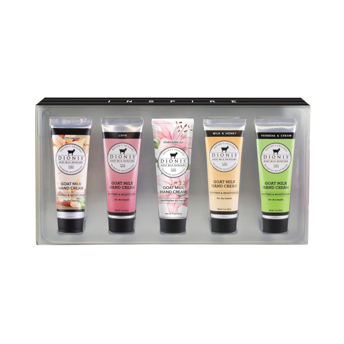 Dionis goat milk hand cream gift box ready for gifting and everyday pampering.