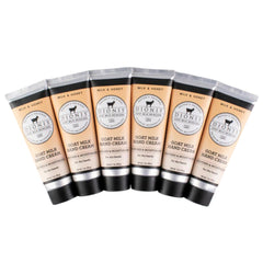 Dionis goat milk hand cream set front shows six tubes for daily moisture.