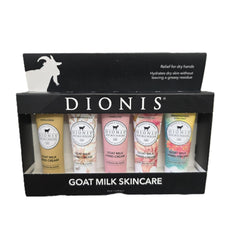 Dionis Goat Milk Hand Cream Vanilla Bean pump bottle for luxurious non-greasy hydration.