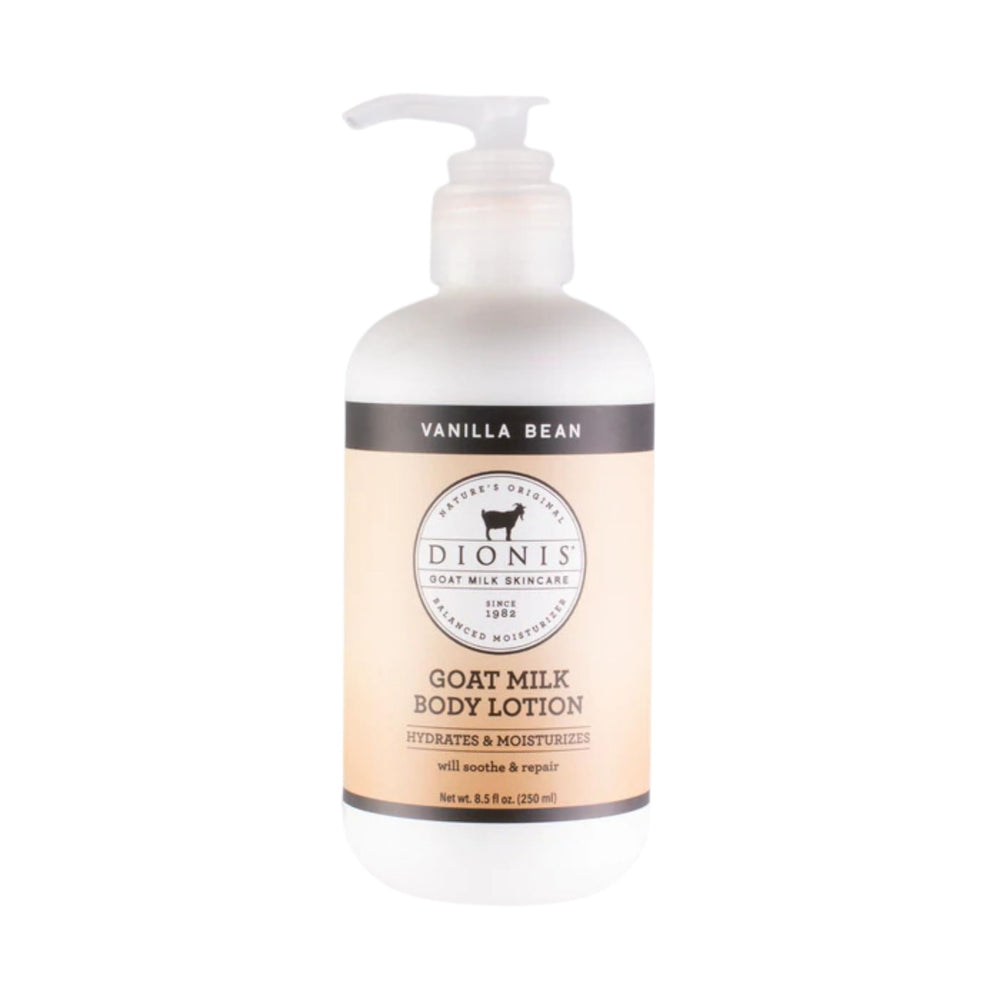 Dionis Goat Milk Hydrating Cream bottle with Vanilla Bean scent for daily moisture.