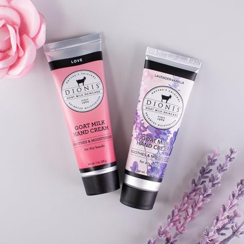 Dionis hand cream gift box with lavender-scented travel-size moisturizers for on-the-go care.