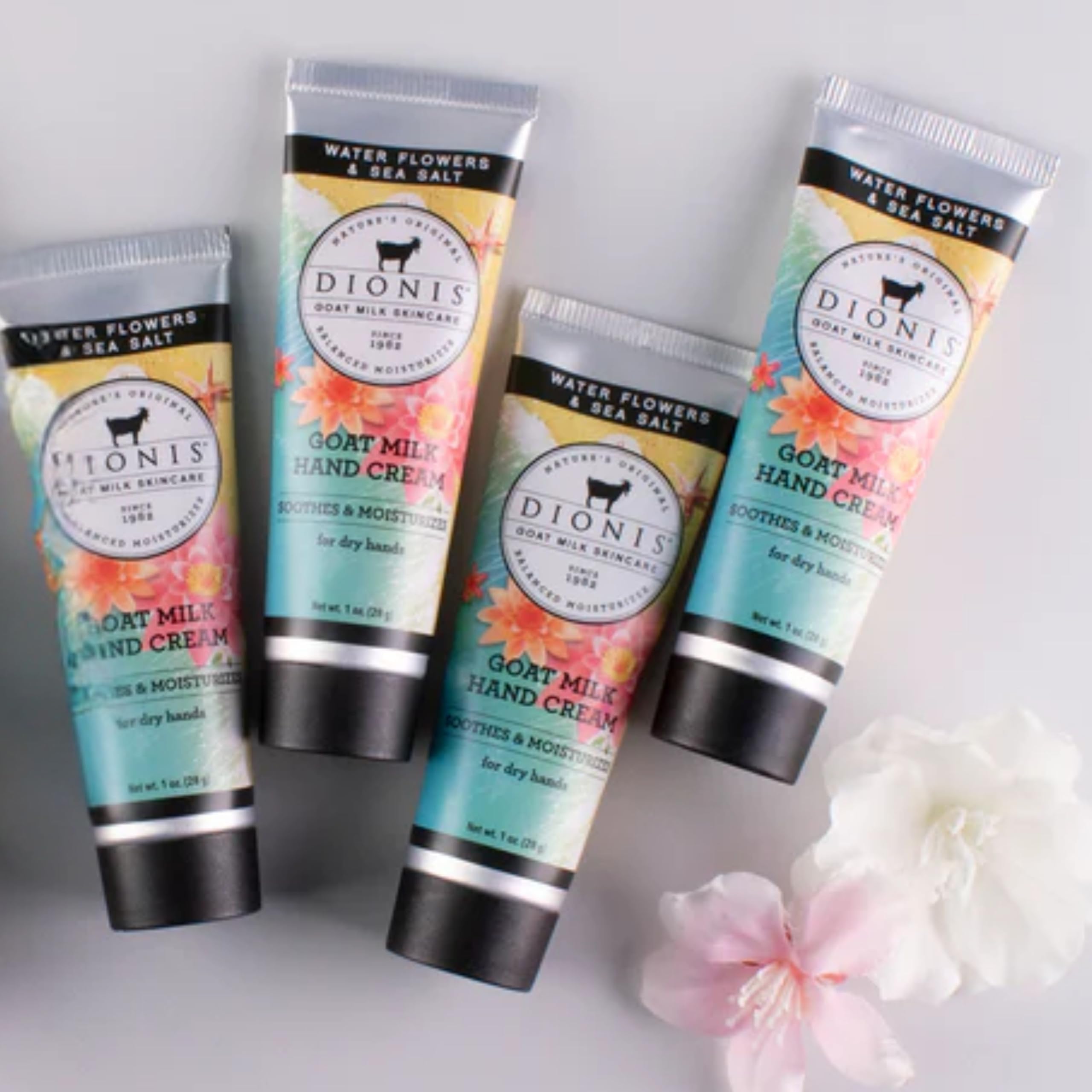 Water Flowers & Sea Salt scent notes on label with delicate floral-fruity fragrance.