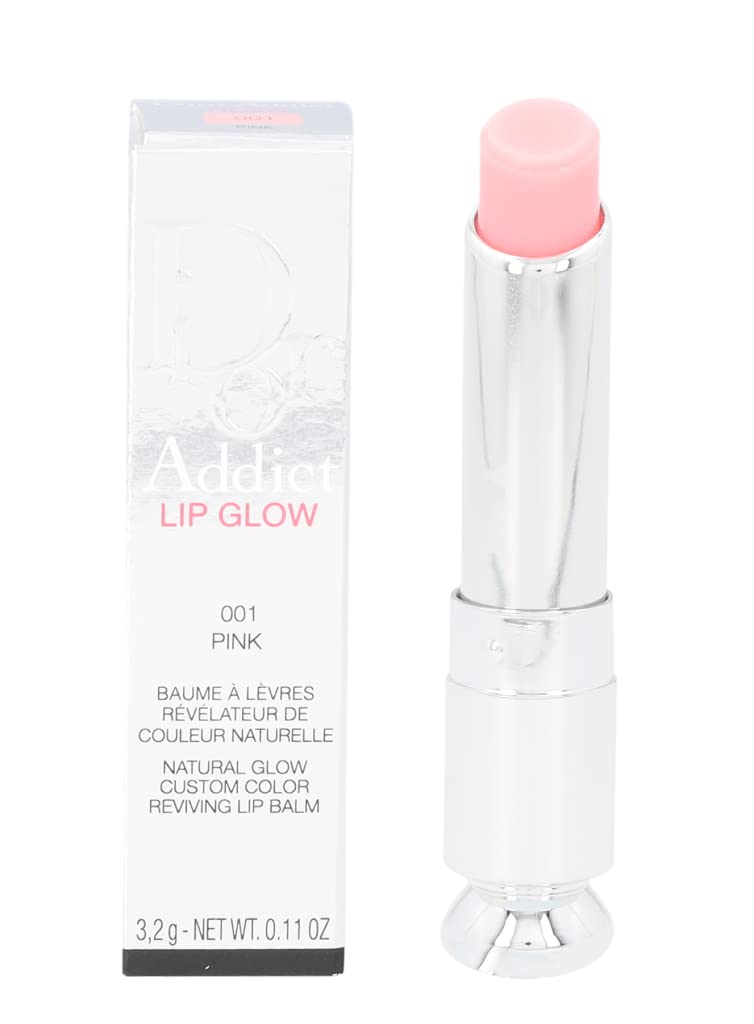 Dior Addict Lip Glow 001 Pink Glow applies with a creamy comfortable texture for daily wear.
