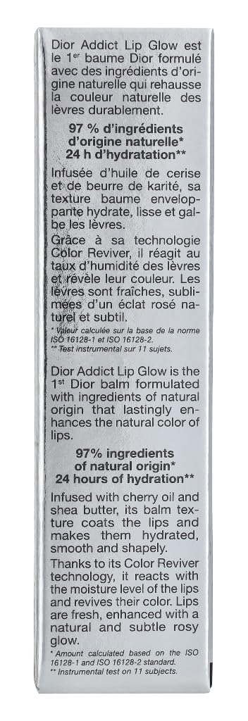 Dior Addict Lip Glow 001 Pink Glow close-up shows smooth texture and luminous sheen.