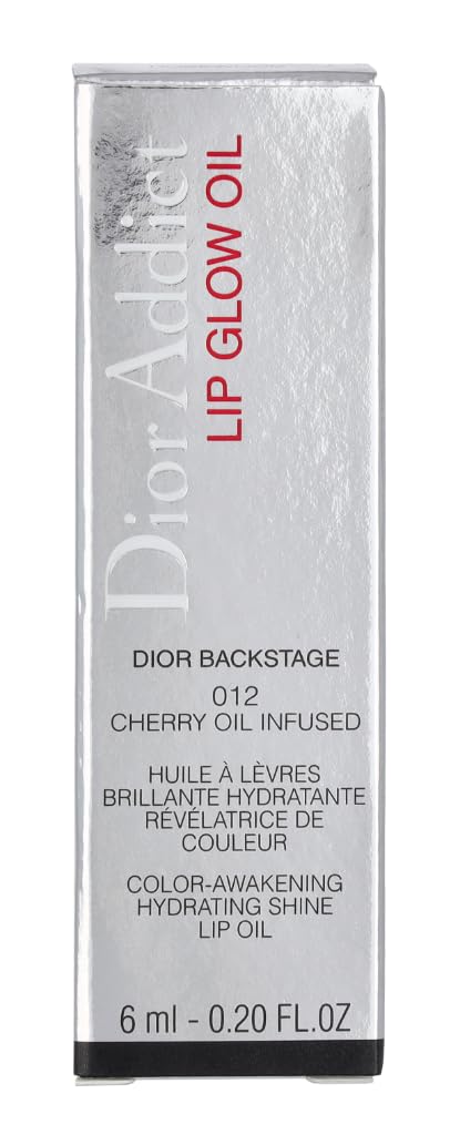 Dior Addict Lip Glow Oil Rosewood 012 swatch demonstrates protective, hydrating film on lips.